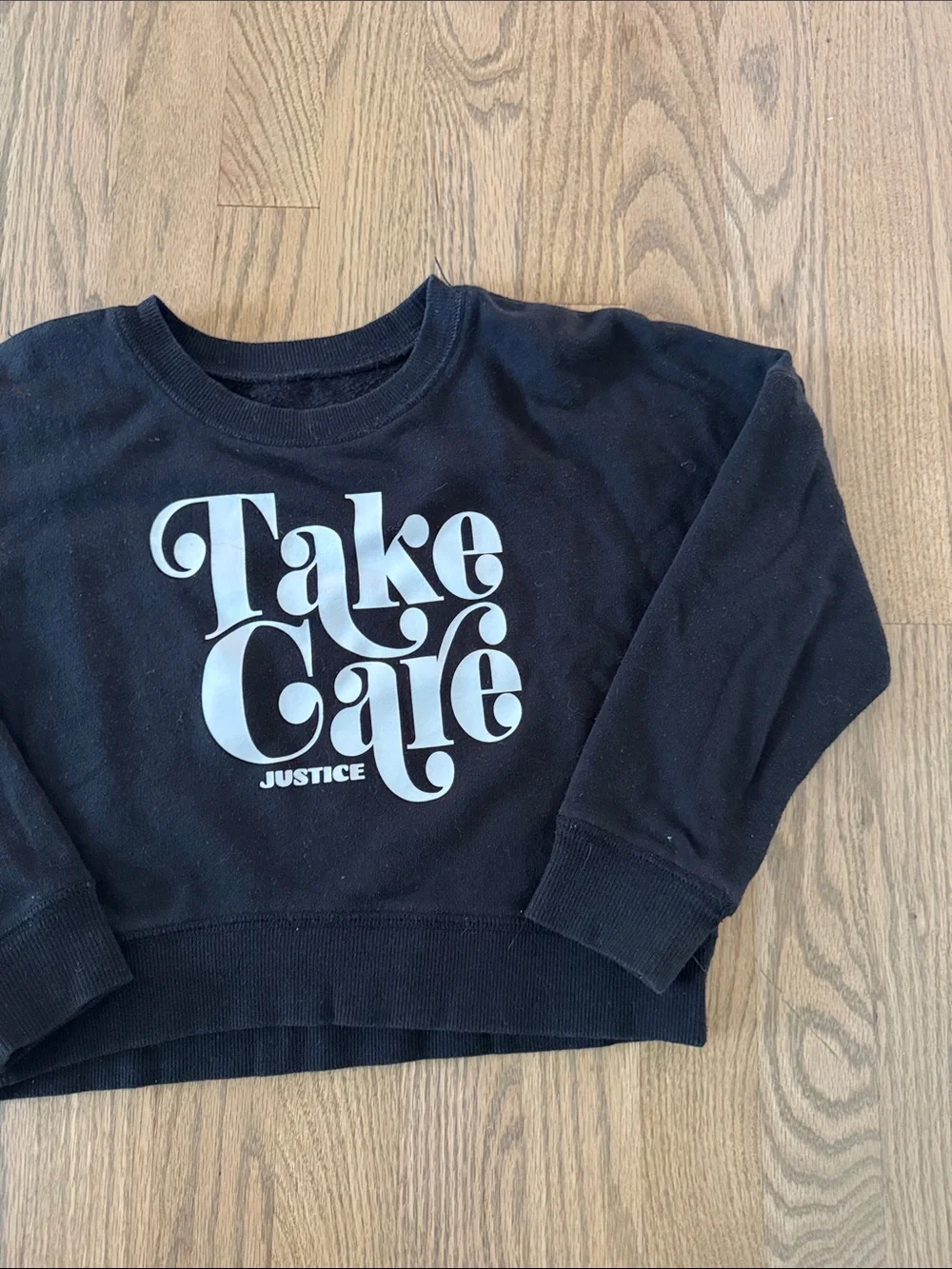 Justice Black Sweatshirt with White 